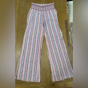 Chic Striped Flare Pants - Red, Blue, White